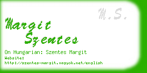 margit szentes business card